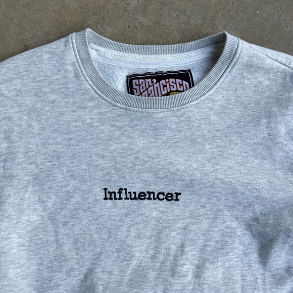 "Influencer" San Francisco Work Shirts Crew Sweatshirt Medium - Picture 3 of 5